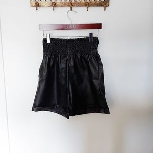 NWT | VEGAN LEATHER SHORTS
